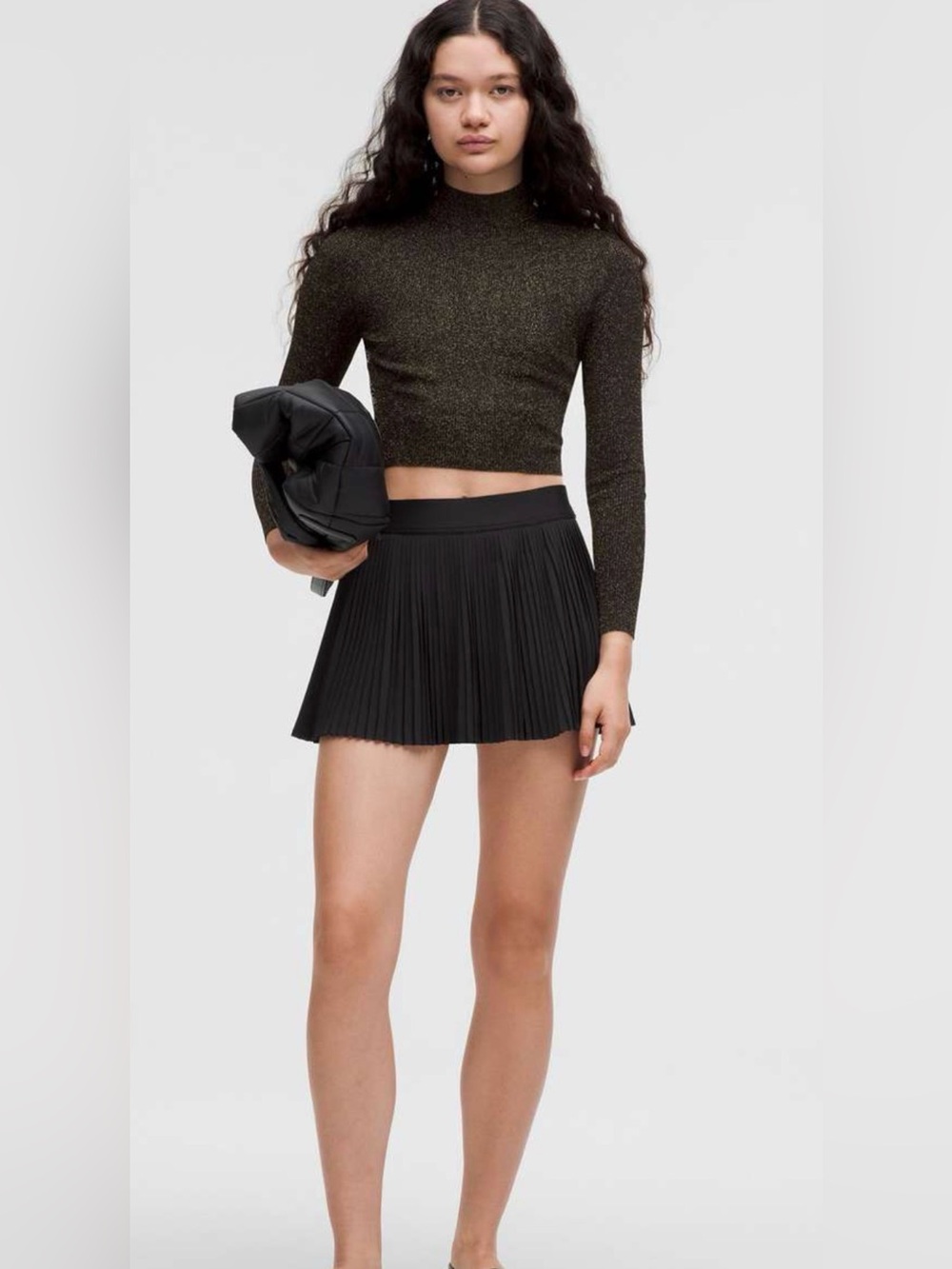 lululemon athletica Glitter Knit Twist-Back Long Sleeve in Black